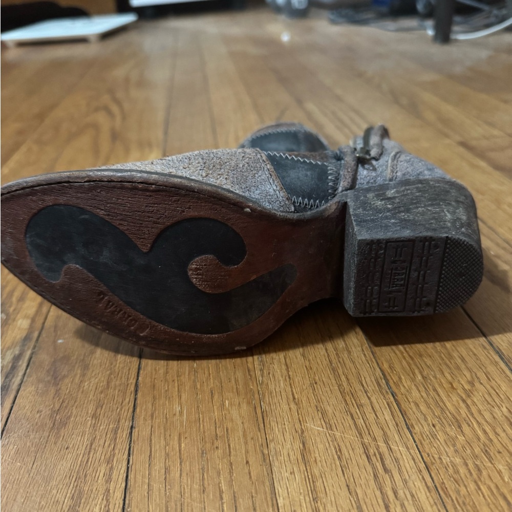 Patchwork Cowboy Boots With Zipper - image 3